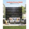 Metal Privacy Screen, 47" W x 72" H, Outdoor Privacy Screens 5-Panel, Freestanding Outdoor Divider with Stand