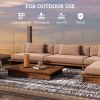 Reversible Outdoor Rug Carpet with LED Lights, Carry Bag & Ground Stakes for Backyard, Deck, Picnic, Beach, 10' x 8'