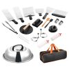 28PCS Griddle Accessories Kit, Flat Top Grill Accessory, Enlarged Spatula Gift Set, Stainless Steel Grilling Tools with Basting Cover, Tong, Burger Pr
