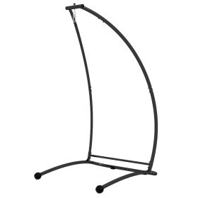 Arch-Based Hammock Stand, Sturdy Iron Construction for Both Indoor & Outdoor Settings, Jet Black|