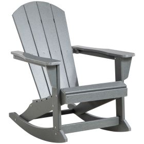 Adirondack Rocking Chair, All-Weather HDPE Porch Rocker, Rocking Fire Pit Chair for Patio, Garden, Lawn, Light Gray