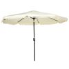 9ft Patio Umbrella with Push Button Tilt and Crank, Outdoor Market Table Umbrella with Fringed Tassles and 8 Ribs, for Garden
