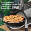 12-inch Automatic Rotating Pizza Oven with Built-in Thermometer-Portable Wood-Fired Pizza Oven, Outdoor Kitchen Authentic Stone-Baked Pizza, Independe