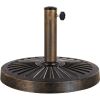 30 lbs Bronze Round Resin and Iron Patio Umbrella Base with Water Resistant