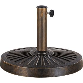 30 lbs Bronze Round Resin and Iron Patio Umbrella Base with Water Resistant