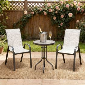 3-piece set of small bar furniture, courtyard furniture, garden set, gray