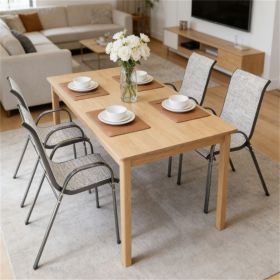 A set of 4 outdoor dining chairs, backrest chairs, terrace chairs, garden chairs, mixed gray(chairs only)