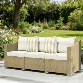 3 terrace sofas, outdoor double sofa, cream white