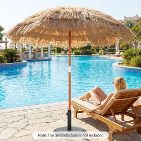 6 FT Thatched Beach Umbrella with Push Button Tilt Carrying Bag Set of 2