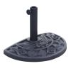 20 lbs Black Half Round Rose Pattern Outdoor Patio Umbrella Base umbrella Stand for Patio, Yard, Garden, Poolside
