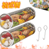 2-pack  Barbecue mesh cage+2 hooks - outdoor barbecue tool for grilling meat/vegetables/eggs all-around grill