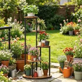 4-Tier Plant Stand Multiple Potted Plants Holder Corner Flower Shelf for Living Room Bedroom Kitchen Organizer Rack