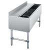 Commercial Ice Bin, 137.4 Qt Max Capacity, 48 x 19 x 33 Inch Stainless Steel Ice Chest with Sliding Lid and Bottle Holders, Cooler Cart Cocktail Unit
