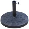 18" 26 lbs Round Resin Umbrella Base Stand Market Parasol Holder with Beautiful Decorative Pattern & Easy Setup, for Φ1.5", Φ1.89" Pole, for Lawn