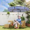 8.6FT Patio Umbrella, UPF 30+ Outdoor Market Umbrella, 2-Tier Vented Patio Table Umbrella with Crank 8 Ribs