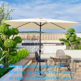 6 x 9ft Patio Umbrella Outdoor Waterproof Umbrella with Crank and Push Button Tilt without flap for Garden Backyard Pool Swimming Pool Market