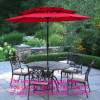 9Ft 3-Tiers Outdoor Patio Umbrella with Crank and tilt and Wind Vents for Garden Deck Backyard Pool Shade Outside Deck Swimming Pool