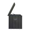 100 Gallon Outdoor Storage Deck Box Waterproof, Large Patio Storage Bin for Outside Cushions, Throw Pillows, Garden Tools, Lockable (Dark Gray)