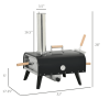 12-inch Automatic Rotating Pizza Oven with Built-in Thermometer-Portable Wood-Fired Pizza Oven, Outdoor Kitchen Authentic Stone-Baked Pizza, Independe