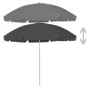 Beach Parasol Anthracite Polyester Large Tiltable Beach Parasol