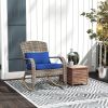 Adirondack Rocking Chair Outdoor Wicker High Back Seat Cushion Pillow Porch Balcony Dark Blue