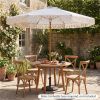 7ft Boho Patio Umbrella with Fringe Tassels, Outdoor Beach Umbrella with Aluminum Pole for Poolside Garden