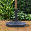 18" 26 lbs Round Resin Umbrella Base Stand Market Parasol Holder with Beautiful Decorative Pattern & Easy Setup, for Φ1.5", Φ1.89" Pole, for Lawn