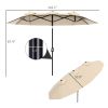 Double Sided Patio Umbrella, 9.5' Large Outdoor Market Umbrella with Push Button Tilt and Crank, 3 Air Vents and 12 Ribs, for Garden, Deck, Pool