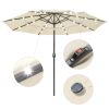 9Ft 3-Tiers 24LEDS Patio Umbrella Beige