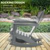 Adirondack Rocking Chair, All-Weather HDPE Porch Rocker, Rocking Fire Pit Chair for Patio, Garden, Lawn, Light Gray