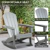 Adirondack Rocking Chair, All-Weather HDPE Porch Rocker, Rocking Fire Pit Chair for Patio, Garden, Lawn, Light Gray
