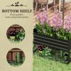 Black Galvanized Raised Bed: Elevated Planter with Shelf, Liner Included for Outdoor Gardening|