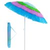 6 FT Tiki Thatched Patio Beach Umbrella with Push Button Tilt Carrying Bag