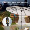 9.5' Double-Sided Patio Umbrella, Large Outdoor Market Umbrella with Push Button Tilt, Crank, 12 Ribs, for Garden, Deck, Pool
