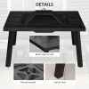 34" Wood Burning Fire Table Grill with Spark Guard and Rain Cover for Outdoor Dining