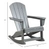 Adirondack Rocking Chair, All-Weather HDPE Porch Rocker, Rocking Fire Pit Chair for Patio, Garden, Lawn, Light Gray
