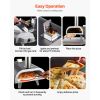 Dual Fuel Pizza Oven Outdoor, 12 in Wood Fire & Propane Gas Pizza Oven, Portable Pellet & Propane Pizza-Maker with Thermometer, Iron Spray Black Shell
