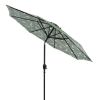 9' Monstera Palm Crank Lift and 3 Position Tilt Patio Umbrella