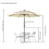 9Ft 3-Tiers 24LEDS Patio Umbrella Beige