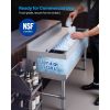 Commercial Ice Bin, 137.4 Qt Max Capacity, 48 x 19 x 33 Inch Stainless Steel Ice Chest with Sliding Lid and Bottle Holders, Cooler Cart Cocktail Unit