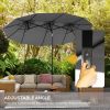 9.5 Large Double-sided Patio Umbrella Outdoor Market Umbrella with Tilt Crank