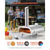 Dual Fuel Pizza Oven Outdoor, 12 Inch Wood Fire & Propane Gas Pizza Oven, Pellet & Propane Pizza-Maker with Thermometer, Stainless Steel Pizza-Cook fo
