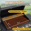 6 Burner BBQ Propane Gas Grill with Side Burner 72000 BTU Output Stainless Steel Barbecue Grill with Cast Iron Grates and Side Tables for Outdoor Cook
