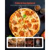 Dual Fuel Pizza Oven Outdoor, 12 in Wood Fire & Propane Gas Pizza Oven, Portable Pellet & Propane Pizza-Maker with Thermometer, Iron Spray Black Shell