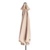 7.5FT Round Outdoor Patio Umbrella with Tilt Adjustment, Crank Lift System, 6 Iron Ribs & Iron Pole, Waterproof UV Protected Polyester Canopy, Khaki