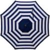 9FTBlue and White Stripe Outdoor Patio Umbrella with Push Button Tilt and Crank Handle, Market Umbrella with 8 Sturdy Umbrella Ribs, Waterproof for Ga