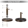 30 lbs Bronze Round Resin and Iron Patio Umbrella Base with Water Resistant