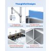 Commercial Ice Bin, 137.4 Qt Max Capacity, 48 x 19 x 33 Inch Stainless Steel Ice Chest with Sliding Lid and Bottle Holders, Cooler Cart Cocktail Unit