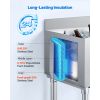Commercial Ice Bin, 137.4 Qt Max Capacity, 48 x 19 x 33 Inch Stainless Steel Ice Chest with Sliding Lid and Bottle Holders, Cooler Cart Cocktail Unit