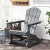 Adirondack Rocking Chair, All-Weather HDPE Porch Rocker, Rocking Fire Pit Chair for Patio, Garden, Lawn, Light Gray